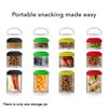 Kisbeibi Stackable Snack Pots, Storage Jars, 4-Layer 4-Capacity Twist Lock Containers, Portable, Food Containers with Lid, 1 Set