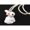 Miniblings Rabbit Necklace 45Cm Cute Plastic 3D White