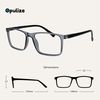 OPULIZE INK Reading Glasses for Women Men, Large Rectangular Frame with Spring Hinges, Scratch Resistant, Grey,Red +1 (Pack of 2)