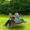 48" Spider Web Saucer Swing Tree Swing Set Adjustable Hanging Rope for Kid Black