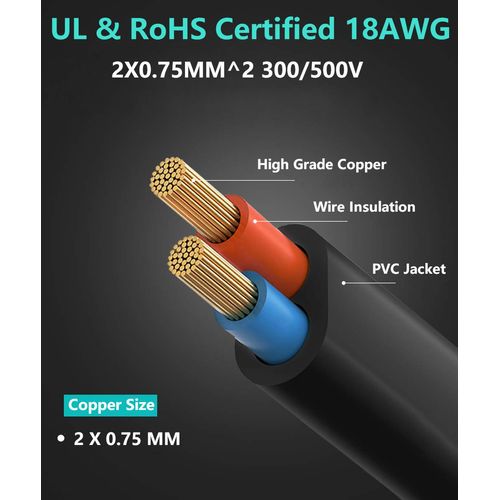 2 Prong AC Power Cord for JBL Boombox 3 III Portable Speaker Charger: BOOMBOX3BLK BOOMBOX3SQD JBLBOOMBOX3SQUADAM JBLBOOMBOX3BLKAM Boombox3 Speaker Charger Cable