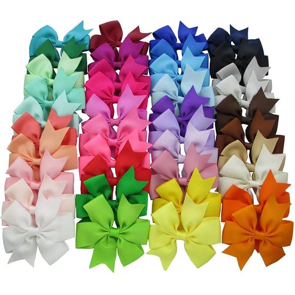 Cozyswan Haar-Clips, 40 Stück / Farben modisches Design Für Mädchen， Boutique Alligator-Clip mit Haarschleifen