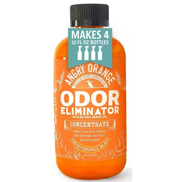 Angry Orange Pet Odor Eliminator Concentrate 8oz Dog & Cat Makes128Oz of Liquid.