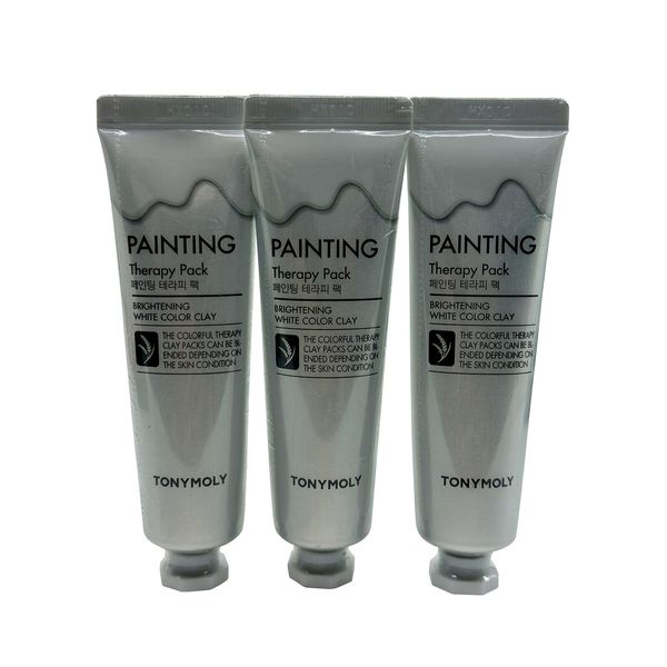 TonyMoly Painting Therapy Pack White Color Gel Clay Brightening 1 OZ Set of 3