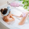 Toplive 2Pcs Bath Shower Loofah Sponge,Long Stretch Back Sponge Exfoliating Back Scrubber for Shower for Women and Men-Pink+Purple