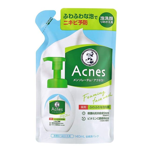 Mentholatum Acnes Medicated Fluffy Foam Face Wash Refill x 24