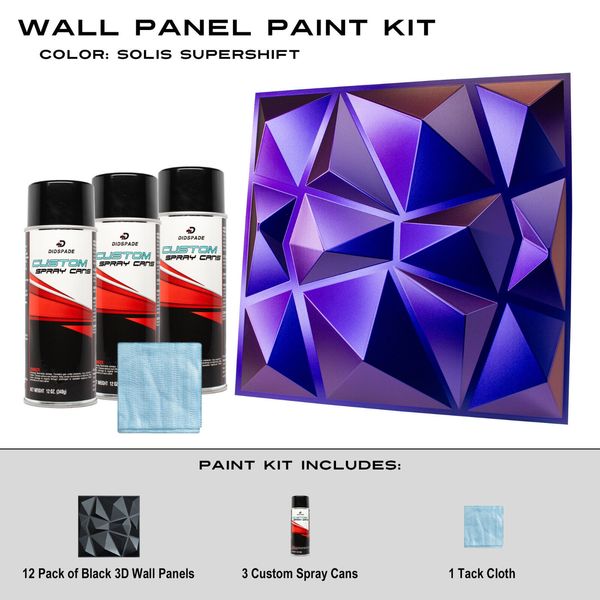 Solis SuperShift Black Wall Panel Paint Kit Blue Purple Red Orange Gold