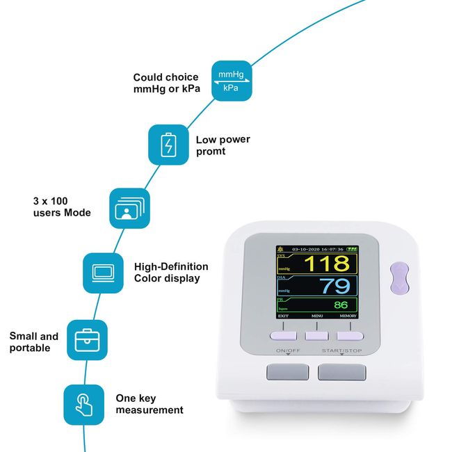 Contec CONTEC Fully Automatic Upper Arm Blood Pressure Monitor 3