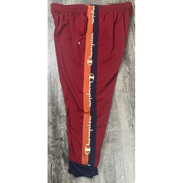 Champion Men's Jogger Size 3XL Sweatpants Vintage Look Leg Stripes Red