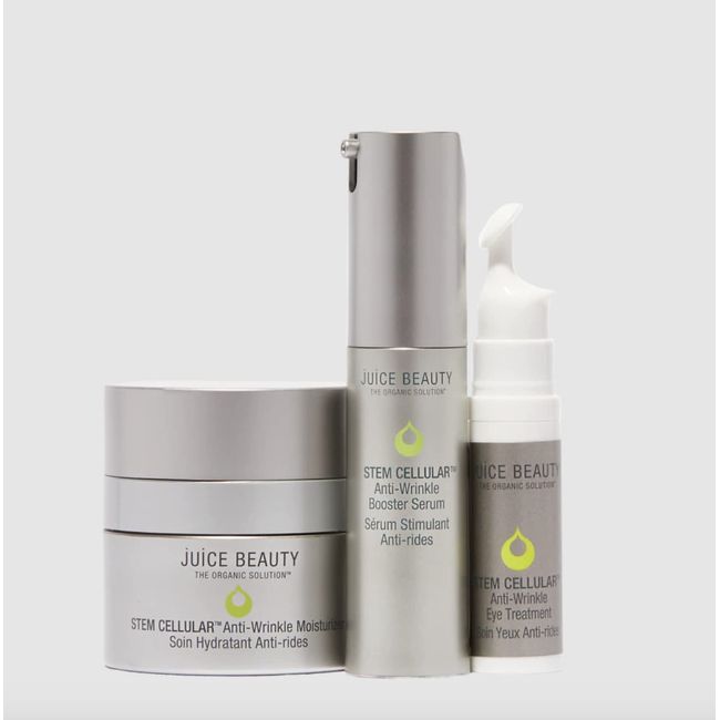 Juice Beauty STEM CELLULAR Anti-Wrinkle Solutions Kit - Reduce Fine Lines and Wrinkles - Natural, Vegan, Cruelty-Free - 3 pc