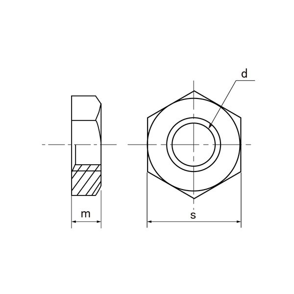 Stainless Steel/Fabric/Small Thin Hex Nut [Single Sided Pull] (Fine) M14 (1 Piece)