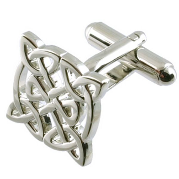 PAIR Celtic Knot Silver Cufflinks Select Gift Pouch