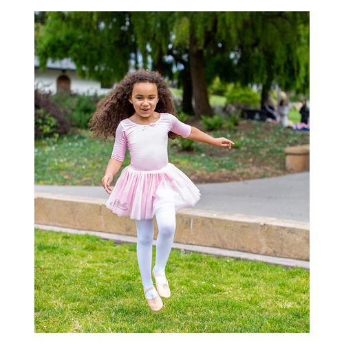 Stelle Ballet Dress for Girls with 1/2 Sleeve Tutu (03-Short Sleeve-Lavender, 4T)