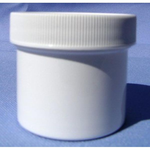 White Plastic Jar with Flat Lid 8 Oz - 6 Per Bag