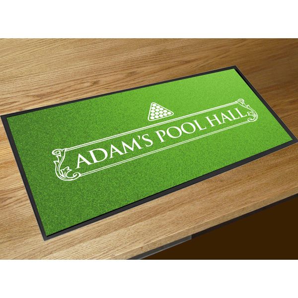 Artylicious Personalised Pool Hall, games room, pub bar runner counter mat