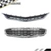 Front Bumper Upper & Lower Grille For 2016-2018 Chevrolet Malibu Black W/Chrome