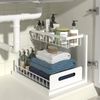 2 Pack  Under Sink Organizer 2-Tier Kitchen Bathroom Sink Organizers Storage