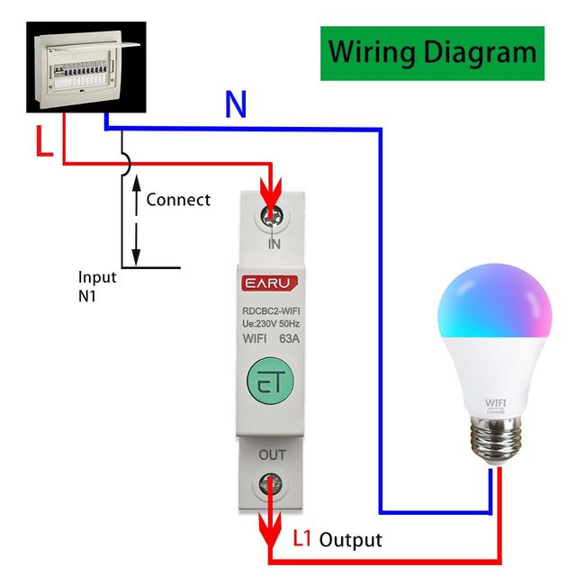 SWITCH & ENERGY 230 V Wi-Fi relay