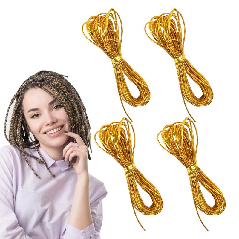 4 Pieces 5M Hair Strings for Braids Hair Accessory String, Hair Wrap ...