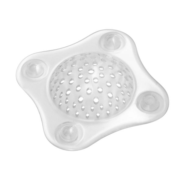 iDesign Bathroom Shower Drain Cover, Hair Catcher - Clear