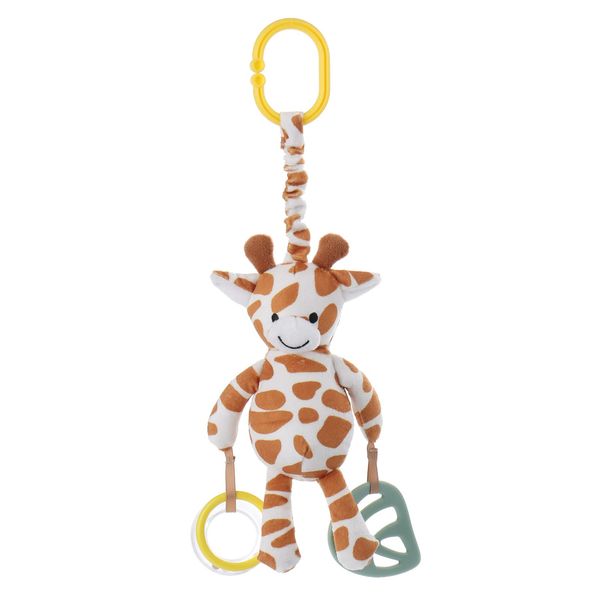 Apricot Lamb Baby Stroller or Car Seat Activity and Teething Toy, Features Plush Giraffe Character, Gentle Rattle Sound & Soft Teether, 8.5 Inches