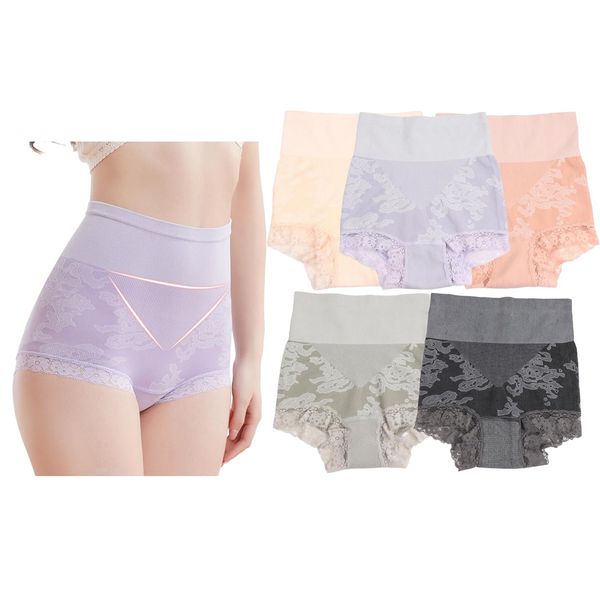 eCatMe Lace Girdle Shapewear High Waist Panties, Women's Girdle Shorts, Beautiful Butt Panties, Cold Protection, Abdominal Wrap Shorts, Deep Lining, Uterine Warming, Tightening, No Sewn Pants