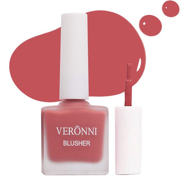 VERONNI Liquid Blush -Fruit Juice Liquid Blusher,Vegan Face Blush Waterproof Long Lasting Blushes,Cruelty-Free for a Shimmery Finish (#404)