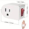 4pk 1 Port Wall Outlet 3Prong AC Power Adapter Plug With On/off Switch 