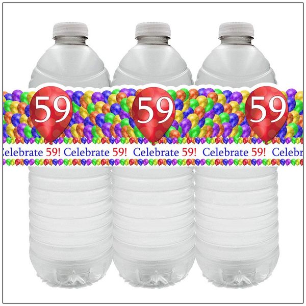59TH Balloon Blast Water Bottle Label (24CT) by Partypro