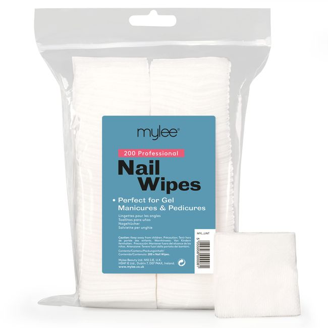 Mylee Lint-Free Nail Wipes Professional Use Gel Removal Soft Pads for Manicure and Pedicure (Pack of 200)