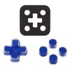 eXtremeRate Custom Replacement Dpad Action Button with No Engraving Two-Tone Color Dpad Face Button for PS5 Controller [Blue & Clear]