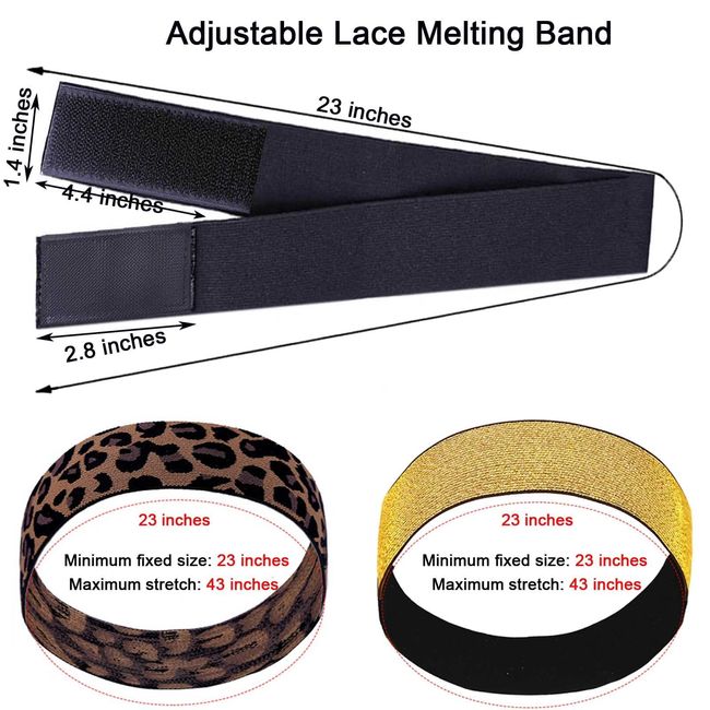  Elastic Bands for Wig Edges Adjustable Lace Melting Band for  Wigs Edge Wrap to Lay Edges Non Slip, Thick Comfortable Durable Wig Band  for Lace Frontal Melt (2 PCS) 