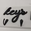 Off White & Black Wooden Key Please Wall Mount Key Holder/Organiz
