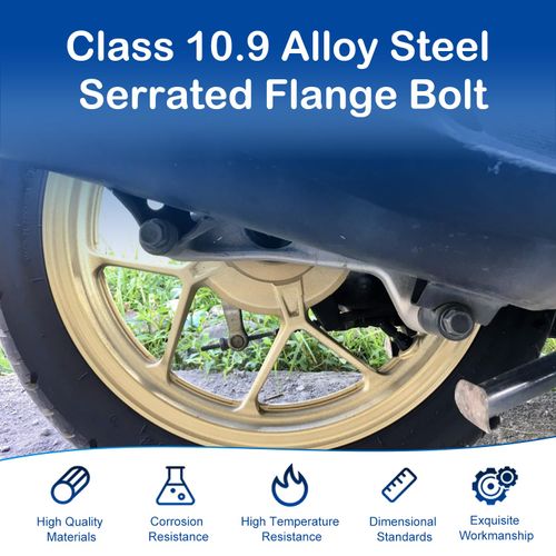 M6-1.0 x 30mm Flanged Hex Head Bolts, 40Pcs Serrated Flange Bolt, Class 10.9 Alloy Steel, Black Oxide, Coarse Thread Fully Threaded, External Flange Hex Drive Screws, DIN6921/GB5789