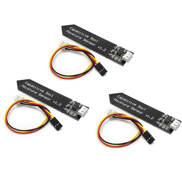 DollaTek 3Pcs Capacitive Soil Moisture Sensor Corrosion Resistant for Arduino Moisture Detection Garden Watering DIY