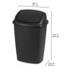 Sterilite 7.5 Gal SwingTop Trash Can Black Kitchen Garbage Bin Durable Plastic✅