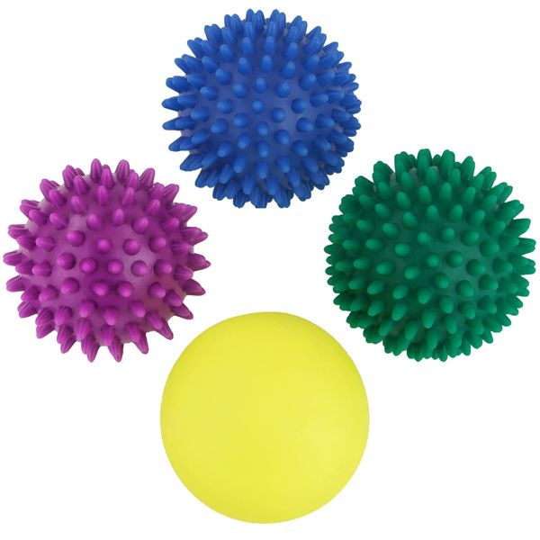 BB Sport massage balls set of 4 spiky lacrosse ball different degrees of hardness