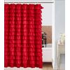 Waterfall Ruffle Fabric Shower curtain  72X72 COLOR  RED