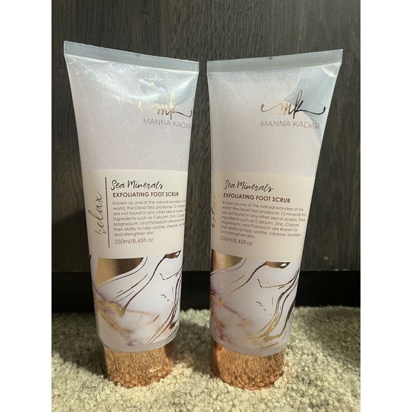 2X Manna Kadar Relax Sea Minerals Exfoliating Foot Scrub 8.45fl Oz each