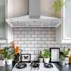 36 inch Wall-Mounted Kitchen Range Hood 450CFM Stainless Steel Baffle Filter LED