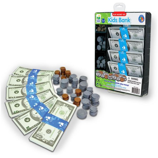 The Learning Journey: Kids Bank Play Money Set - Play Money for Kids - Over $5000 in Realistic Play Money to Build Kids Counting Skills - Ages 5 and Up - Award Winning Toys