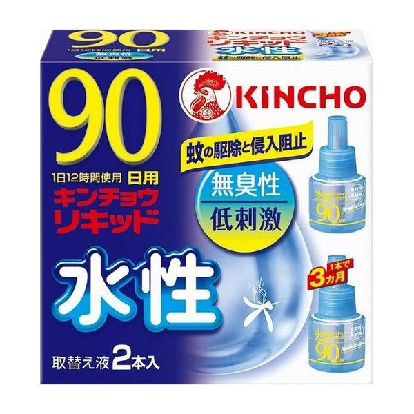 Dai Nippon Jochugiku Water-based Kincho Liquid Corded Mosquito Repellent Device 90 Days Replacement Liquid 2 Bottles Fragrance-free Low-irritation Quasi-drug (Cash on delivery not available)