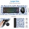 Woutay Large Mouse Pad,Blue Flowers,Stitched Edges Mousepad,Non-Slip Rubber Base