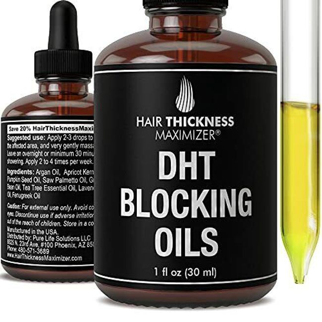 DHT Blocker Hair Growth Oil. Best DHT Blocking Serum Treatment for Hair Loss ...