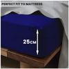 Plain Dyed Bedding Fitted Bedsheets, Soft & Comfy Double Bed Sheet, Breathable Non Iron Percale Sheets, Royal Blue