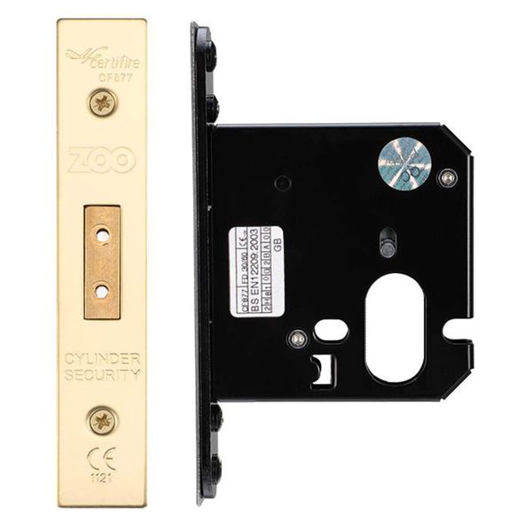 Oval Profile Dead Lock - 76mm - Forend and Strike - Brass Finish