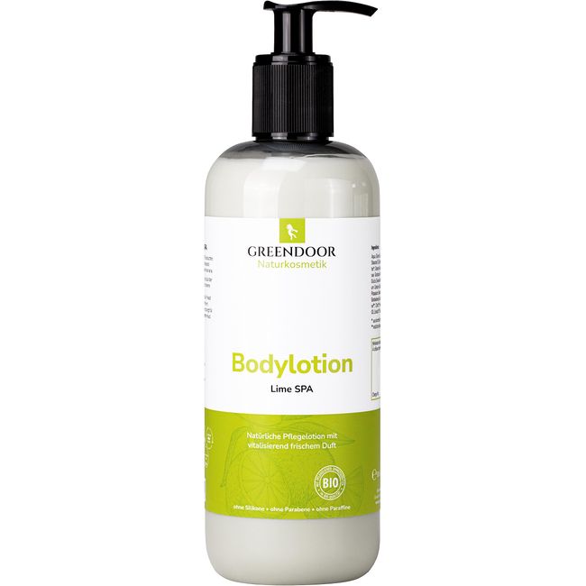 GREENDOOR Bodylotion Lime 500ml, Skin Food für trockene Haut, natürliche vegane Körpermilch mit Bio Sheabutter, frischer Duft, Naturkosmetik Lotion ohne Parabene Silikone, unisex