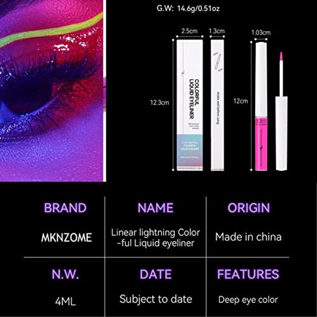 7 Colors Makeup Luminous Eyeliner Lip Neon Eyeshadow Glow In The Dark  Cosmetic Fluorescent Pigment