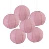 Fun Express 12" Medium Dusty Rose Hanging Round Paper Lanterns - 6 Piece