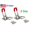 2pcs Steel Toggle Latch Catches Adjustable Lock Clamp For Boxes Case